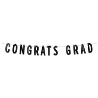 Black Foil Congrats Grad Streamer (1 per package)