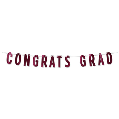 Burgundy Foil Congrats Grad Streamer (1 per package)