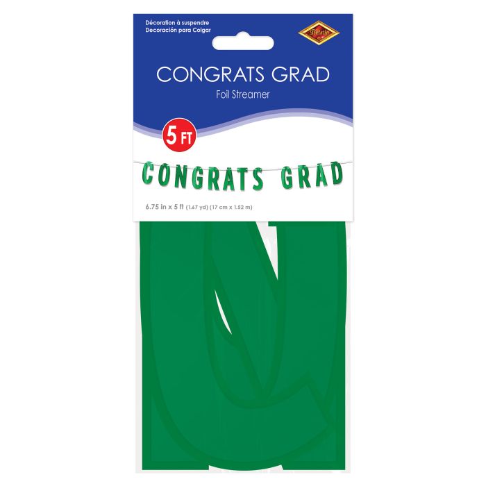 Green Foil Congrats Grad Streamer