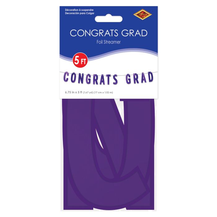 Purple Foil Congrats Grad Streamer
