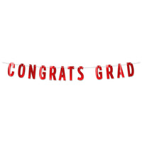 Red Foil Congrats Grad Streamer (1 per package)