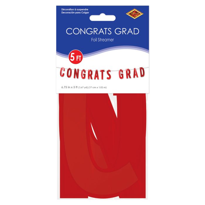 Red Foil Congrats Grad Streamer