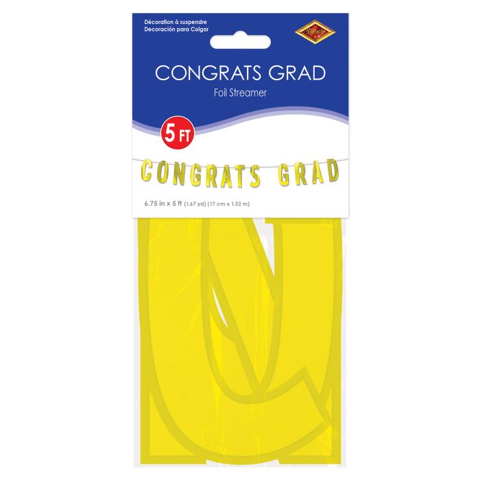 Yellow Foil Congrats Grad Streamer