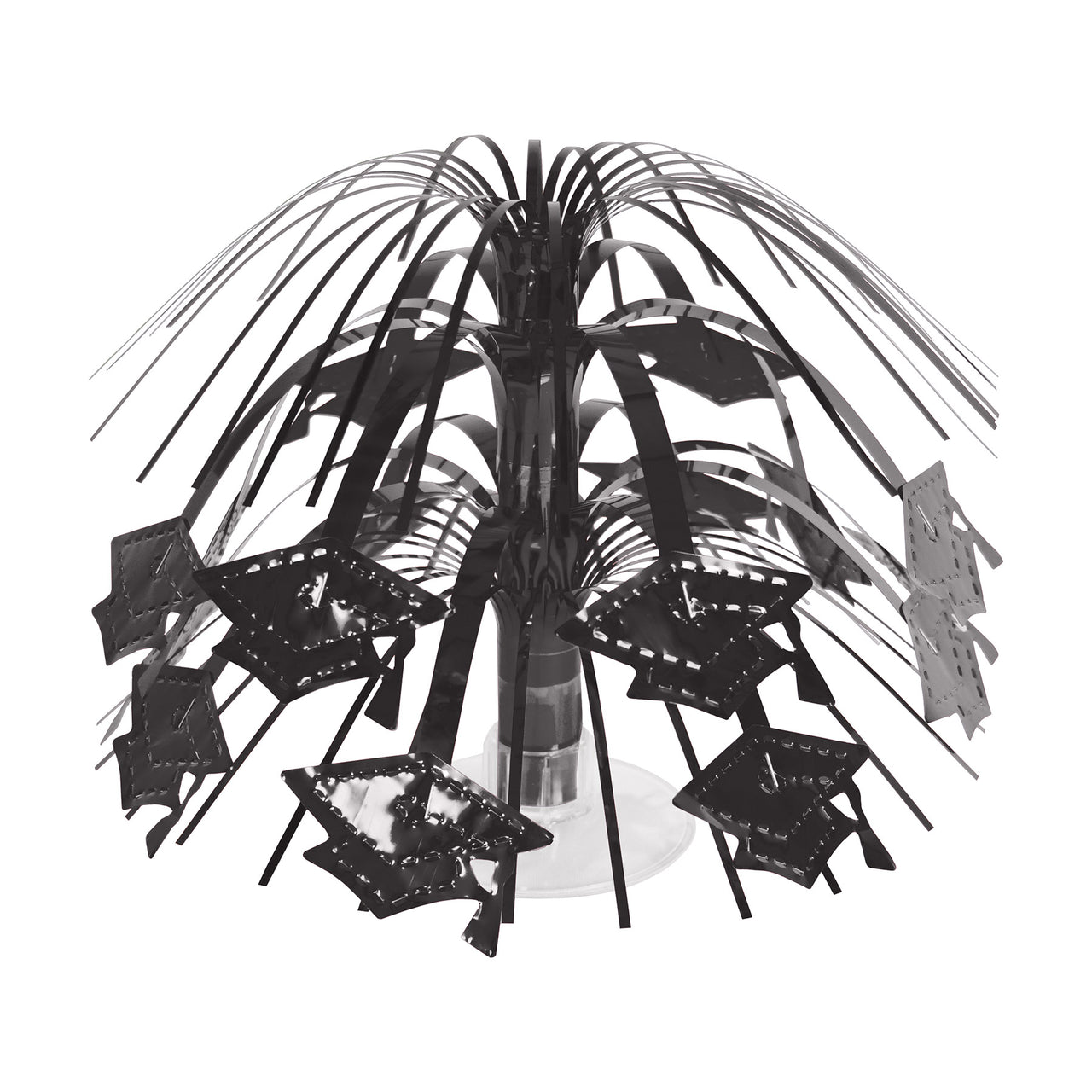 Black Grad Cap Mini Cascade Centerpiece (1 per package)