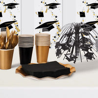 Black Grad Cap Mini Cascade Centerpiece