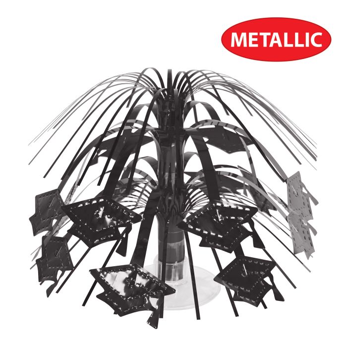 Black Grad Cap Mini Cascade Centerpiece