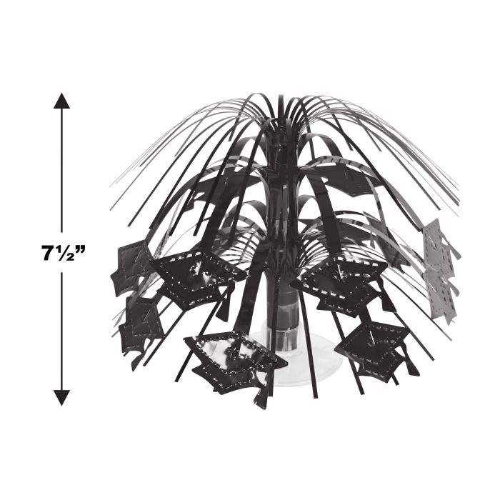 Black Grad Cap Mini Cascade Centerpiece