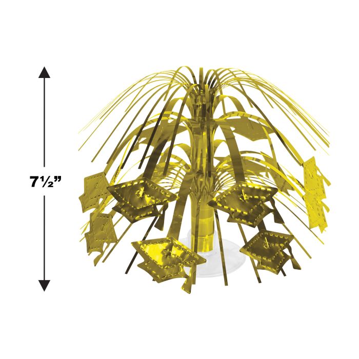 Gold Grad Cap Mini Cascade Centerpiece