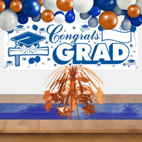 Orange Grad Cap Mini Cascade Centerpiece
