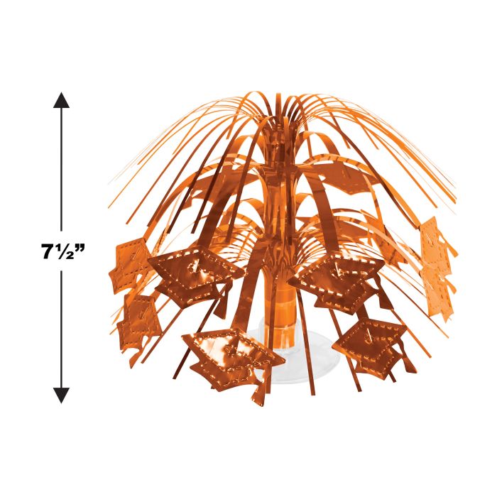 Orange Grad Cap Mini Cascade Centerpiece