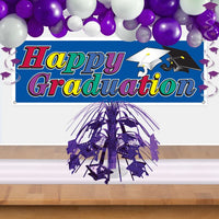 Purple Grad Cap Mini Cascade Centerpiece