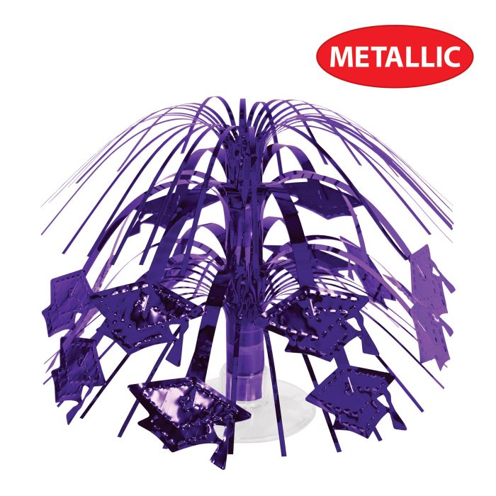 Purple Grad Cap Mini Cascade Centerpiece