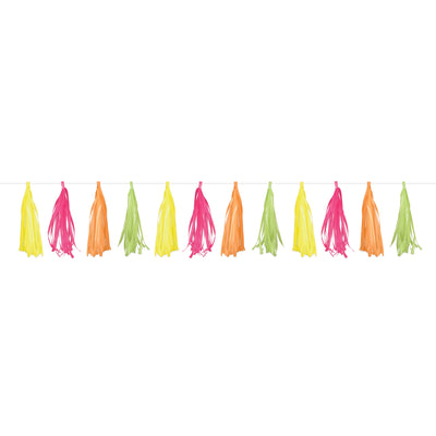 Neon Plastic 8ft Tassel Garland (1 per package)