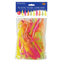 Neon Plastic 8ft Tassel Garland
