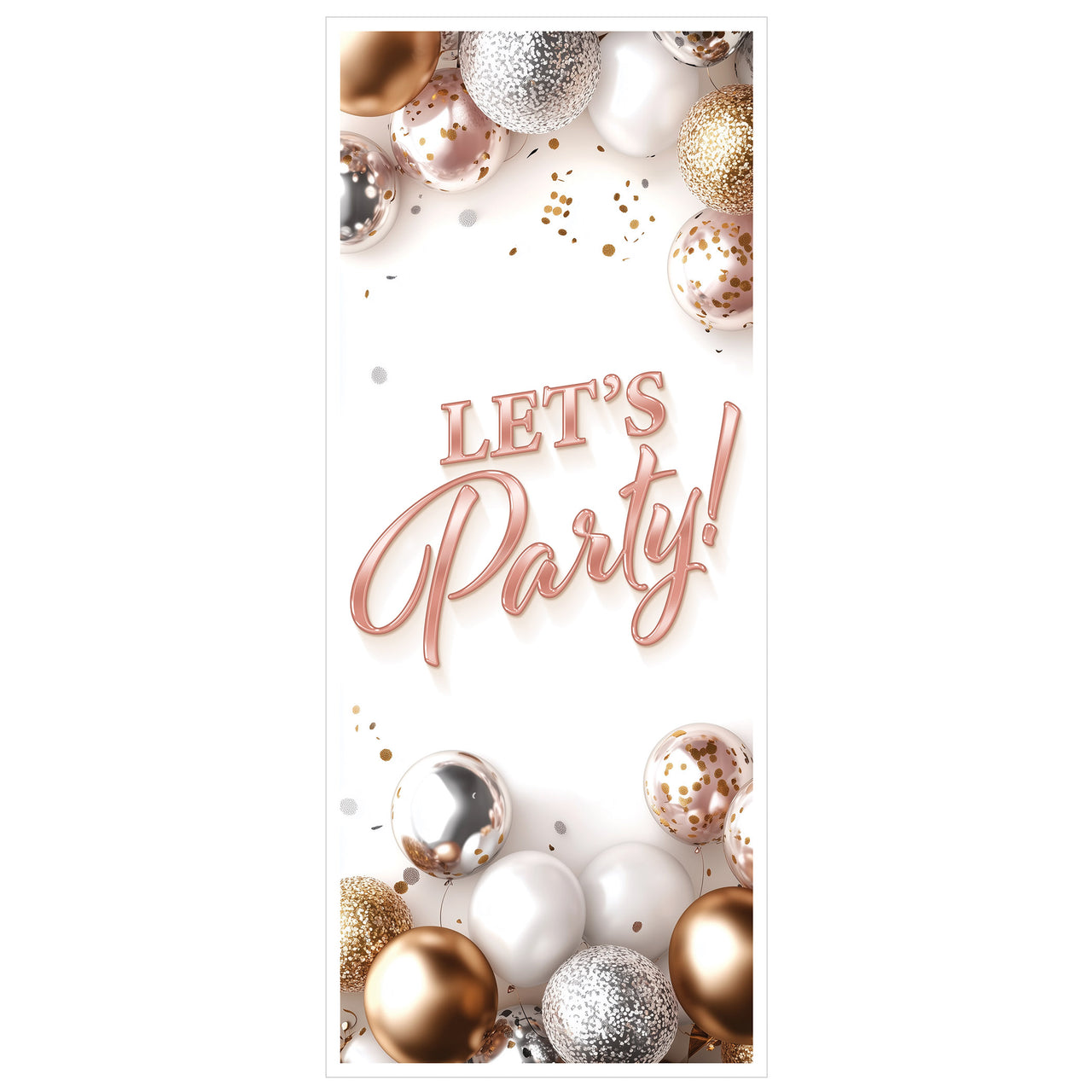 Let's Party! Door Cover, 6' x 30", Hanging Decorations, General Occasion, Birthday