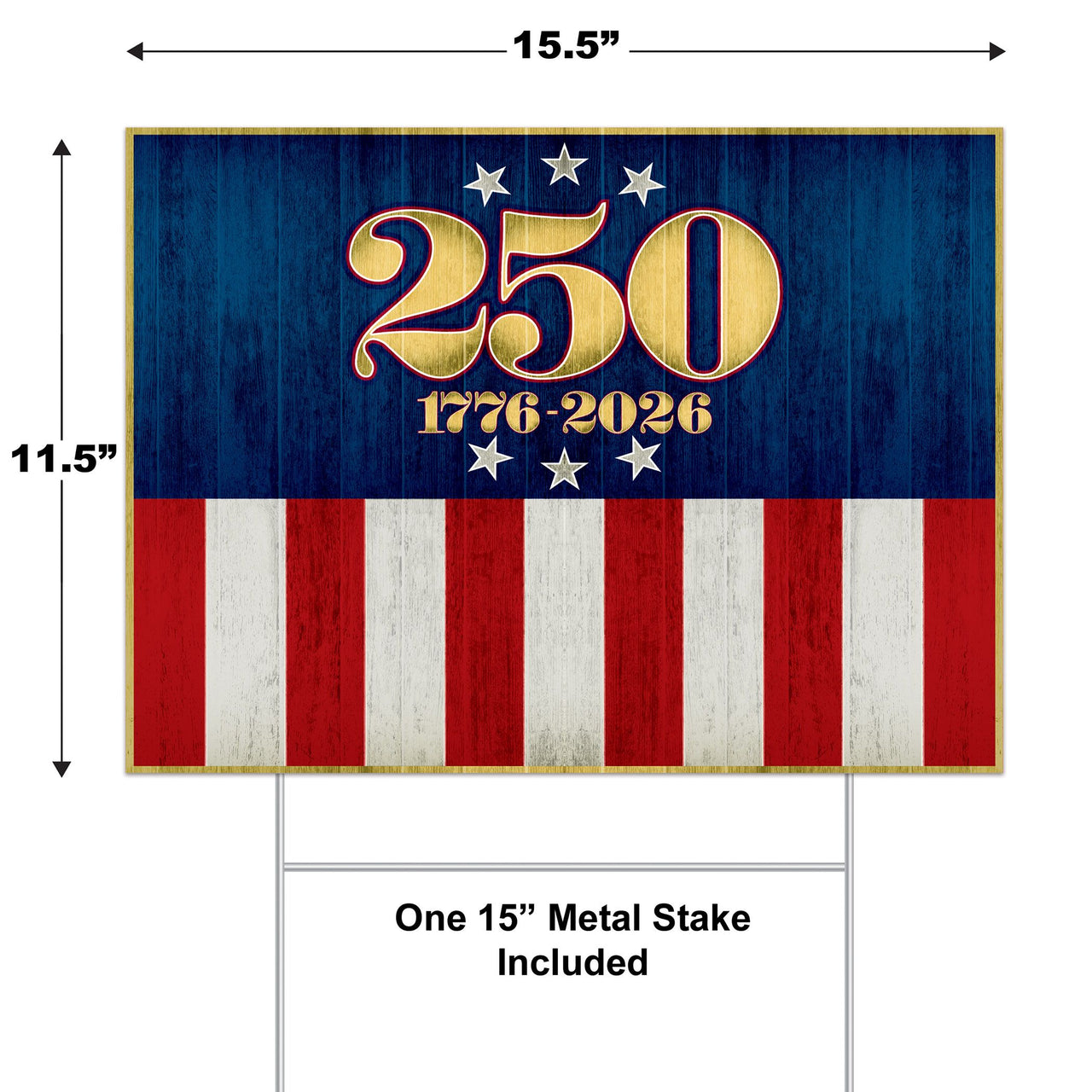 Semiquincentennial Plastic Yard Sign with H-Stake