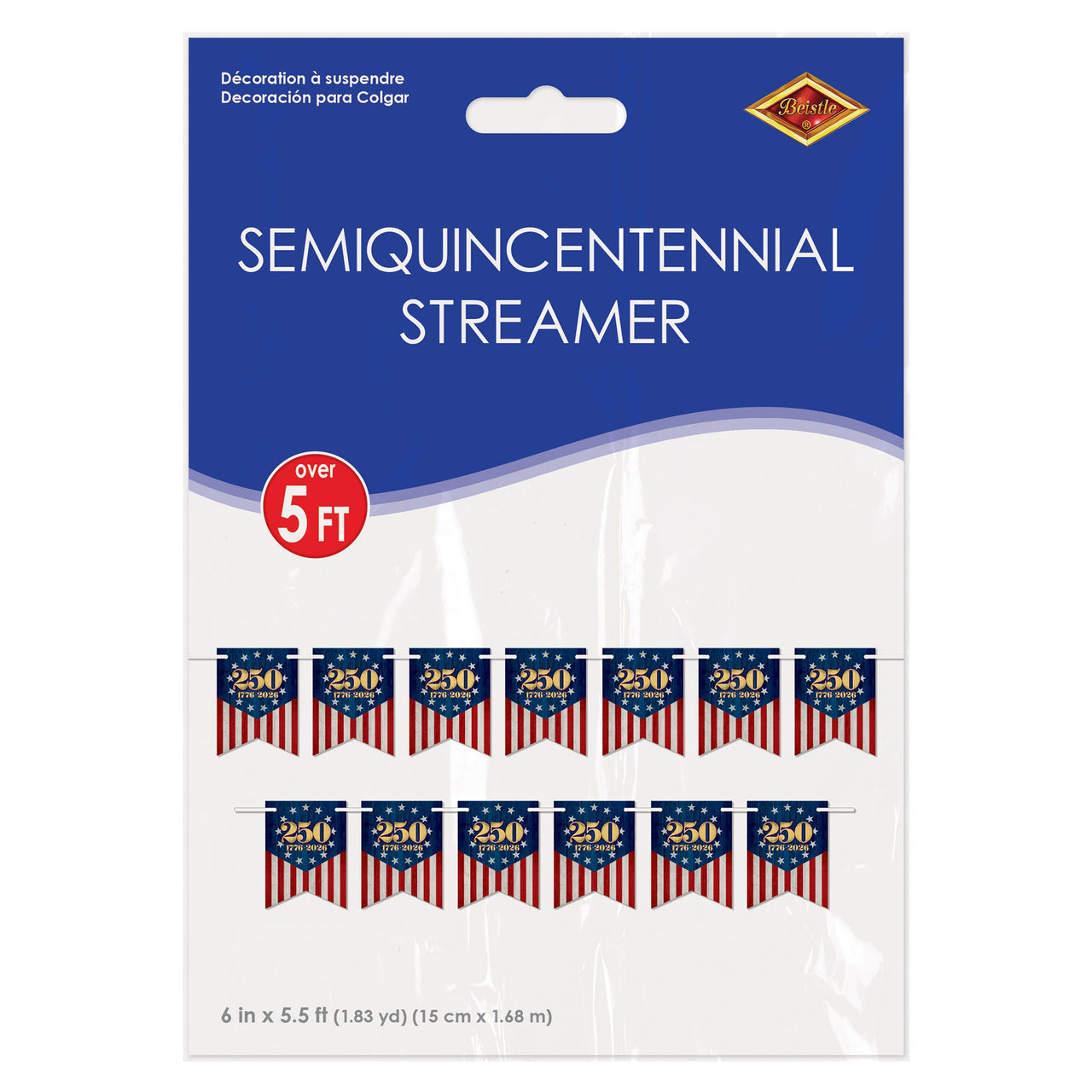 Semiquincentennial Streamer - Patriotic Banner Decoration