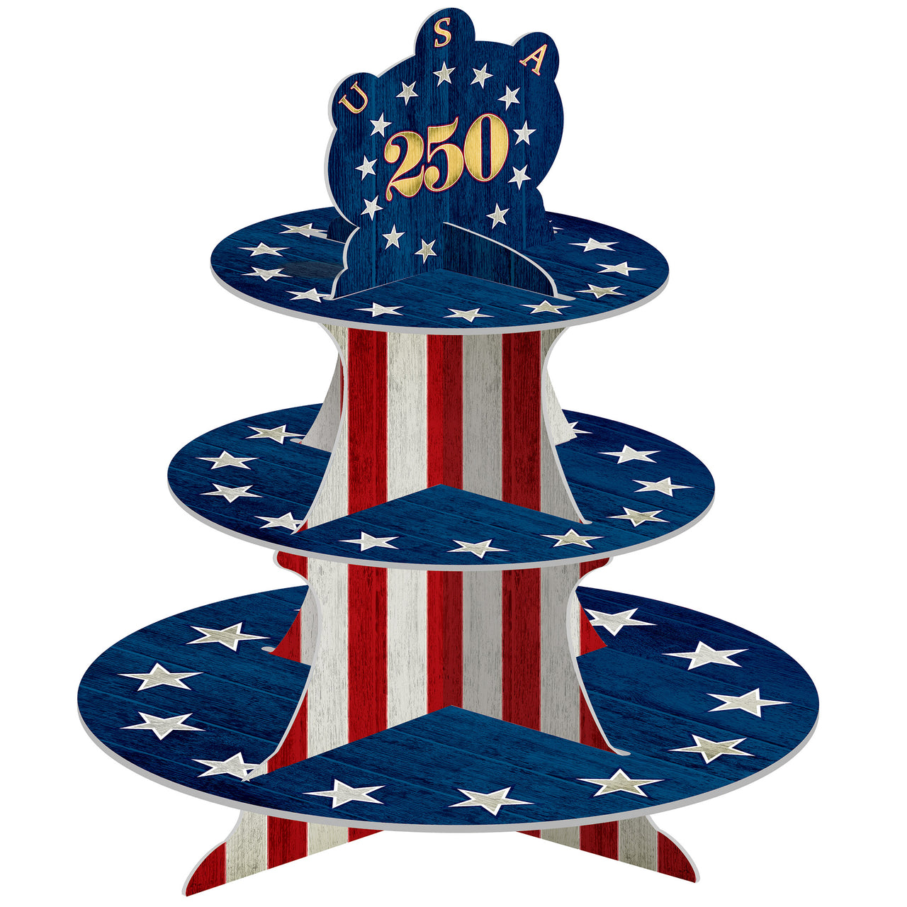 Semiquincentennial Cupcake Stand, 16", Centerpieces, Patriotic