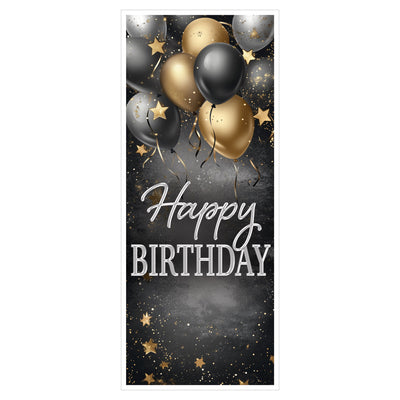 Happy Birthday Door Cover, 6' x 30", Hanging Decorations, Birthday