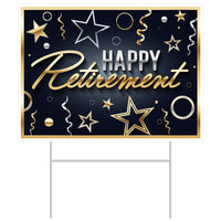 Plastic Happy Retirement Yard Sign, 11.5