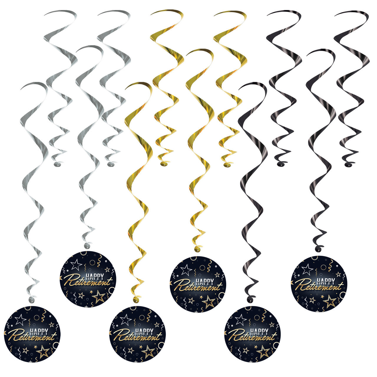 Happy Retirement Whirls, 17.5"-30.5", Hanging Decorations, Retirement