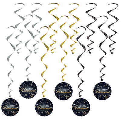 Happy Retirement Whirls, 17.5"-30.5", Hanging Decorations, Retirement