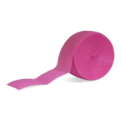 Bright Pink Festive Crepe Streamer, 1.75" x 81', Streamers, General Occasion