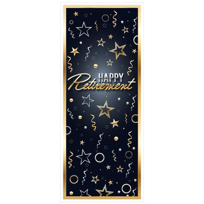 Happy Retirement Door Cover, 6' x 30", Hanging Decorations, Retirement