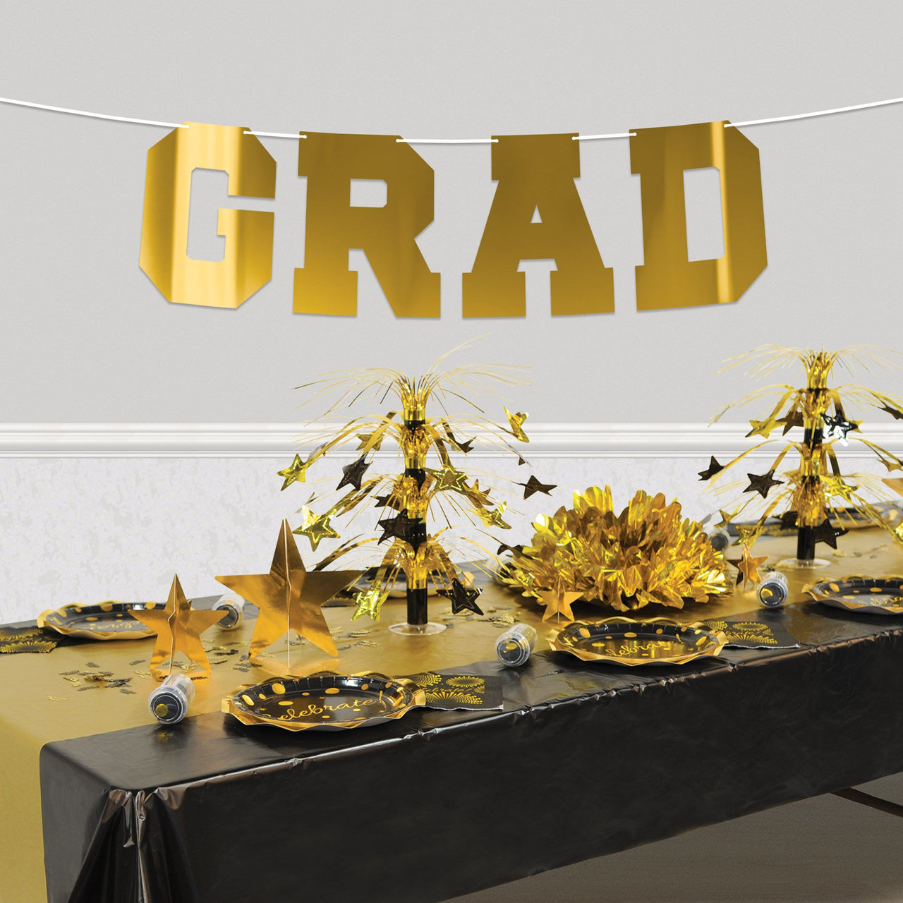 Gold Foil Graduation Streamer - Assembly Required (1/Pkg)