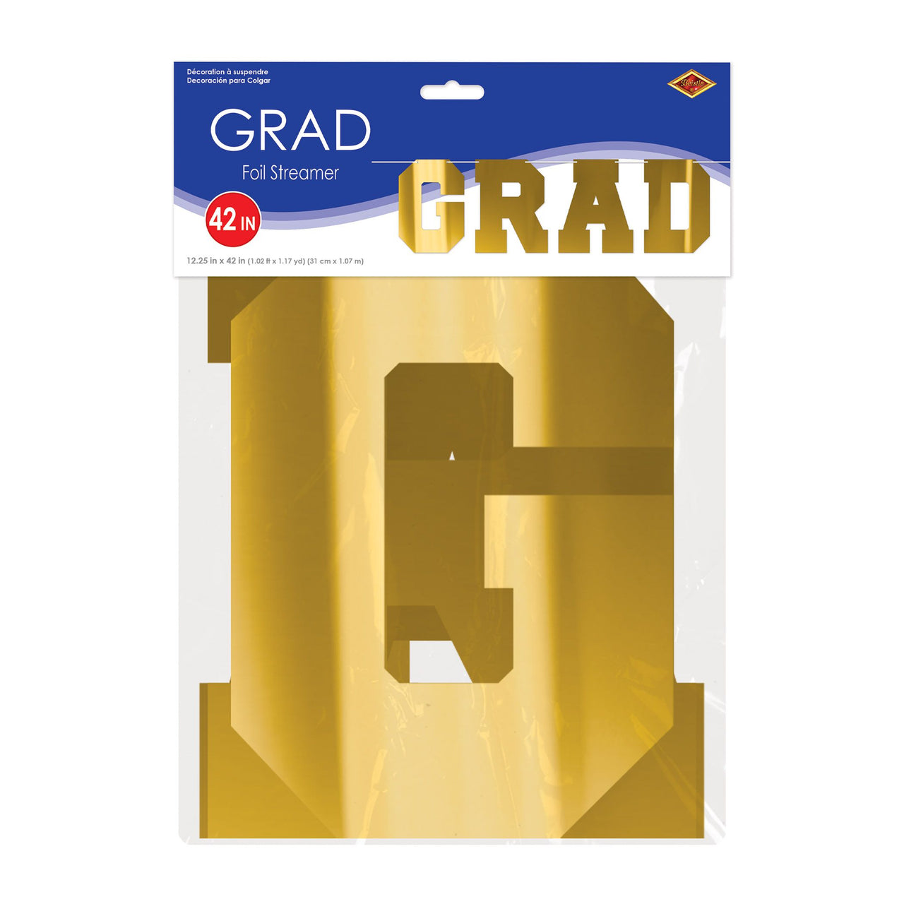 Gold Foil Graduation Streamer - Assembly Required (1/Pkg)