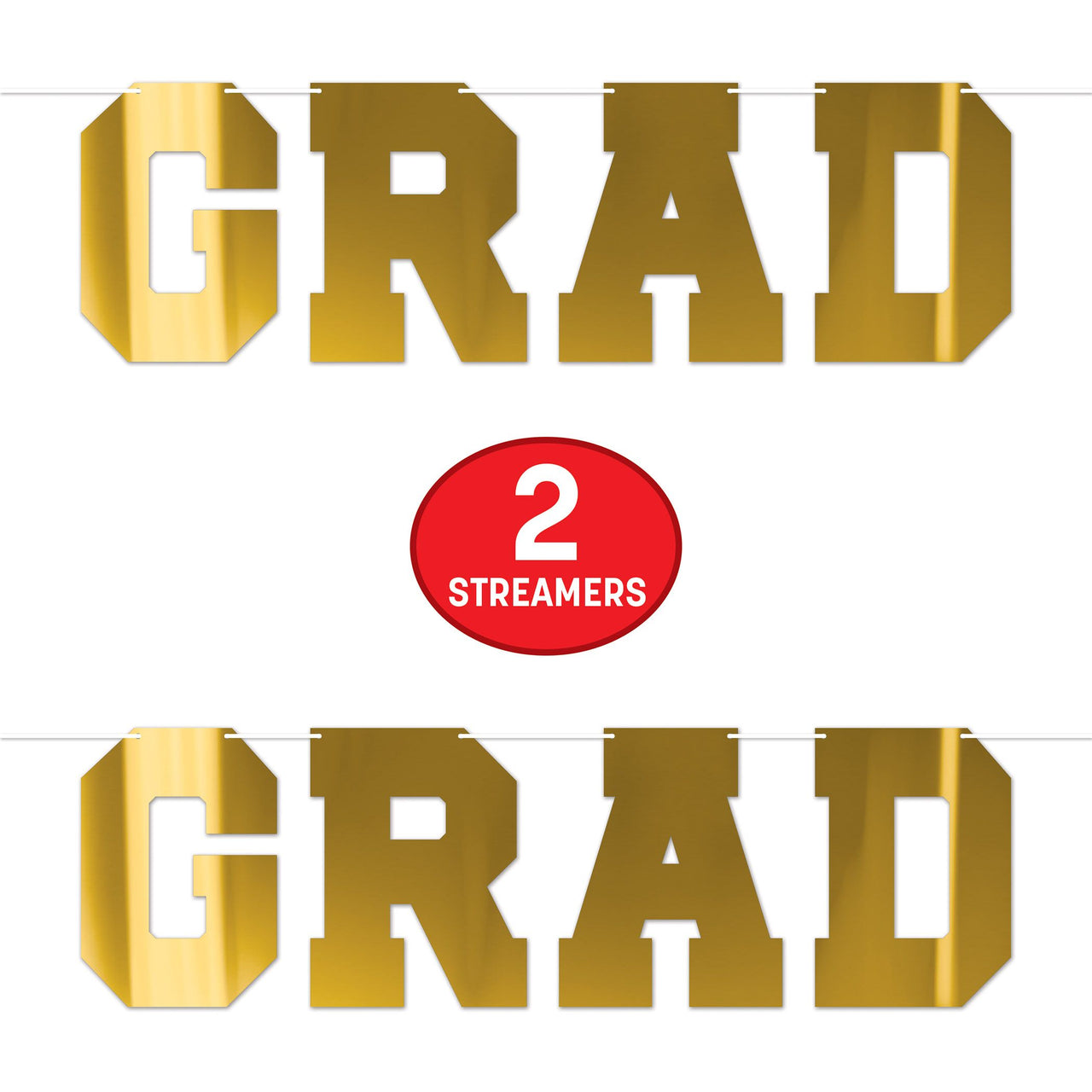 Gold Foil Graduation Streamer - Assembly Required (1/Pkg)