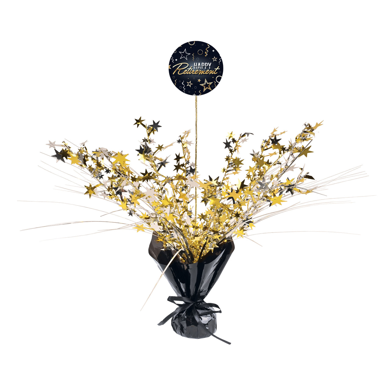 Happy Retirement Gleam 'N Spray Ctrpc, 18", Centerpieces, Retirement