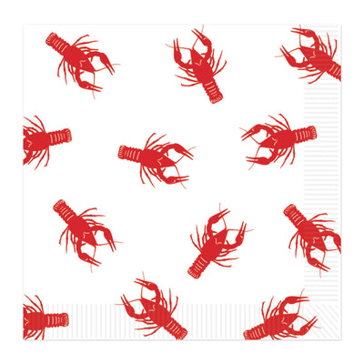 Mardi Gras Crawfish Beverage Napkins (16-Count)