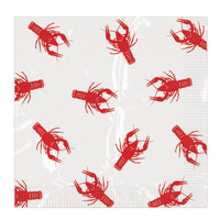 Mardi Gras Crawfish Beverage Napkins (16-Count)