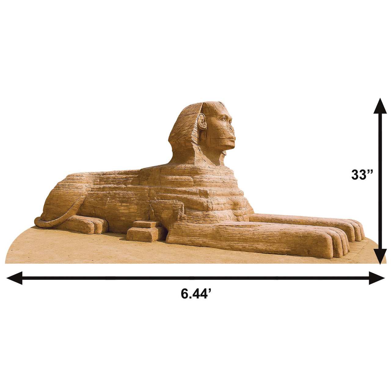 Sphinx Stand-Up Prop - Ancient Egypt Decor (33" x 6' 5.25")