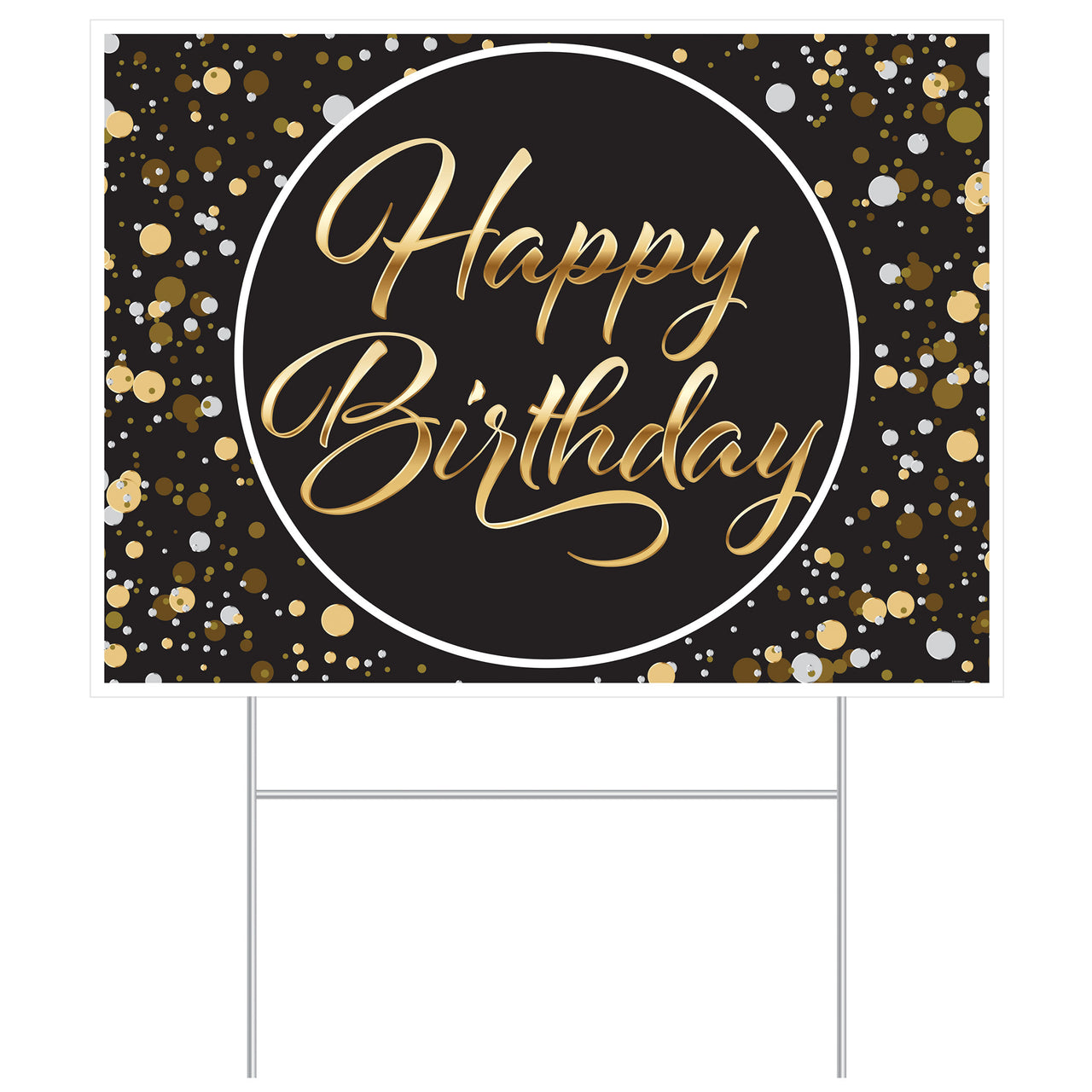 Plastic Happy Birthday Yard Sign, 11.5" x 15.5", Signs, Birthday-Age Specific, Birthday