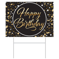 Plastic Happy Birthday Yard Sign, 11.5