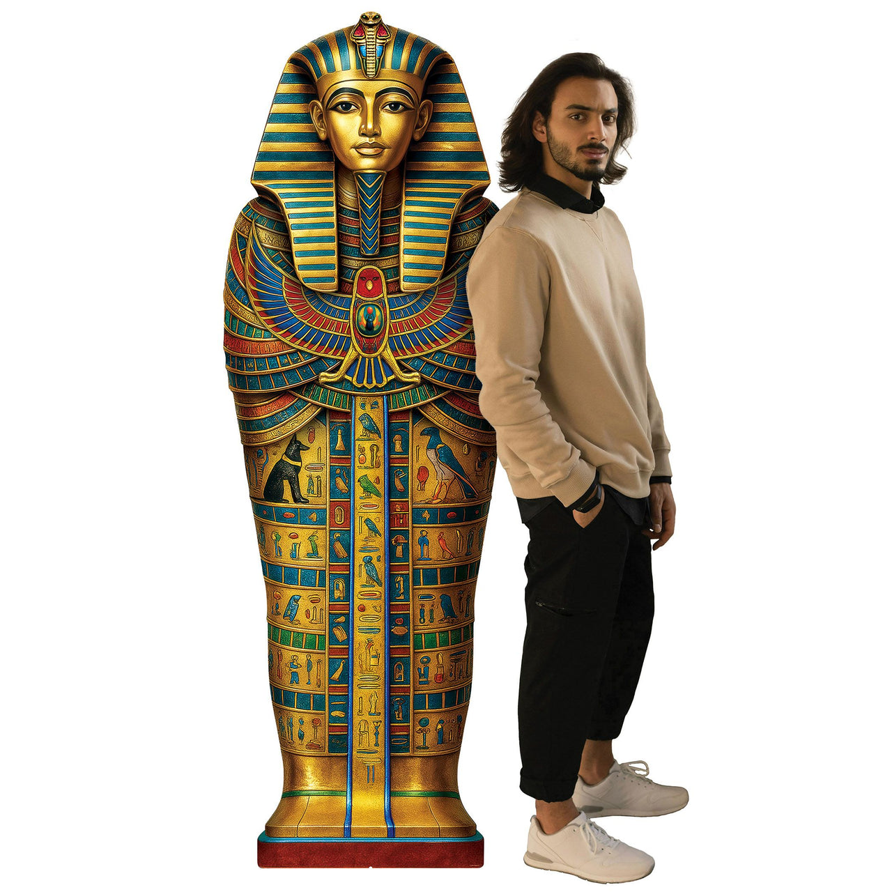 Sarcophagus Stand-Up Prop - 6.3ft Egyptian Decor