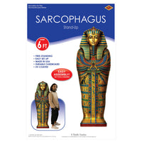 Sarcophagus Stand-Up Prop - 6.3ft Egyptian Decor