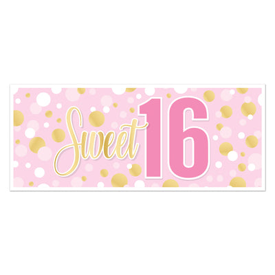 Sweet 16 Oversized All-Weather Sign Banner (30"x6')