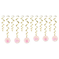 Sweet 16 Whirls Hanging Decorations - 12-Count Pack