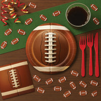 Football Party Plates - 9 Inch Dinner Plates (8 Pack)