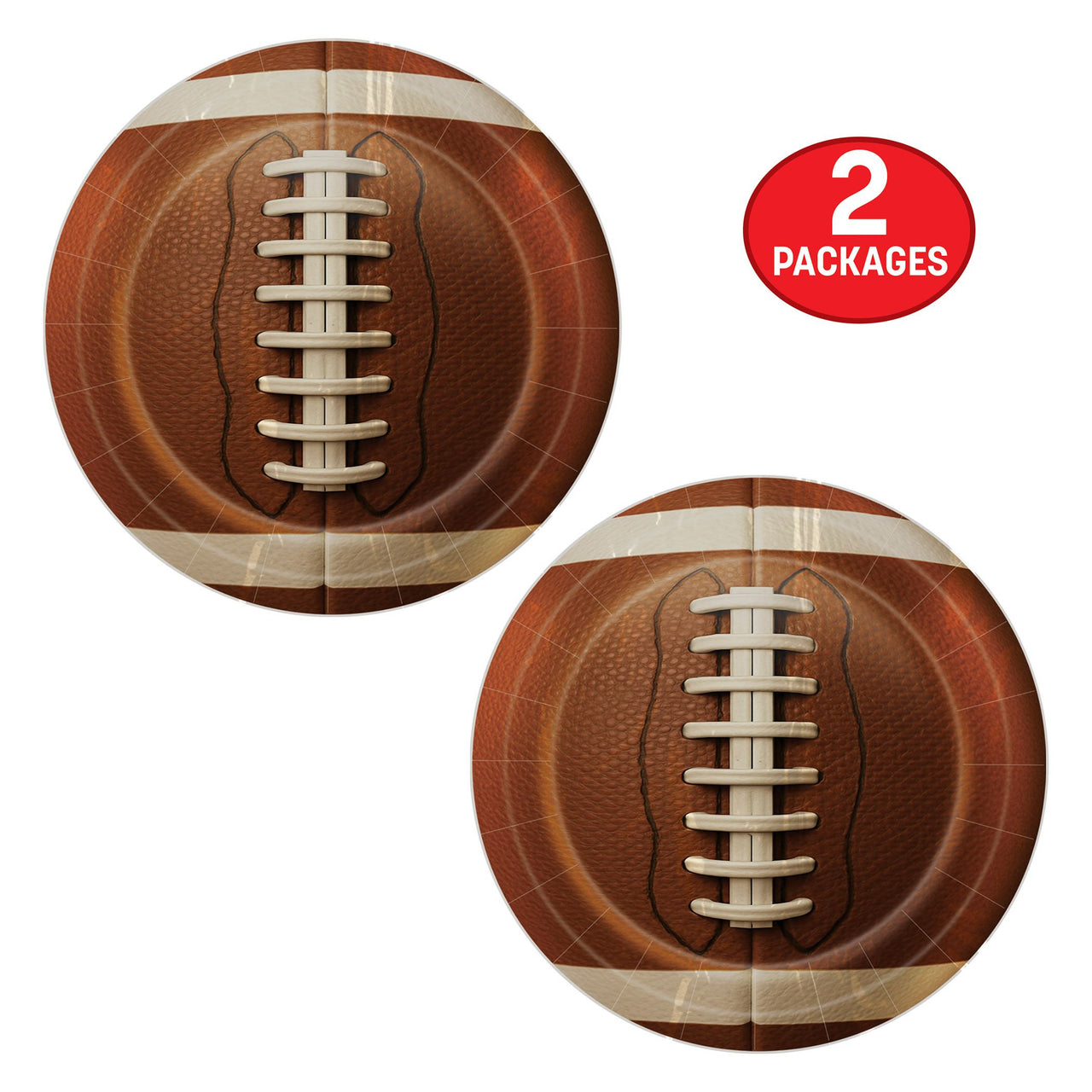 Football Party Plates - 9 Inch Dinner Plates (8 Pack)