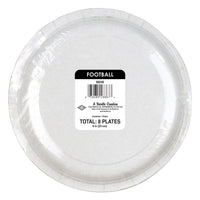 Football Party Plates - 9 Inch Dinner Plates (8 Pack)