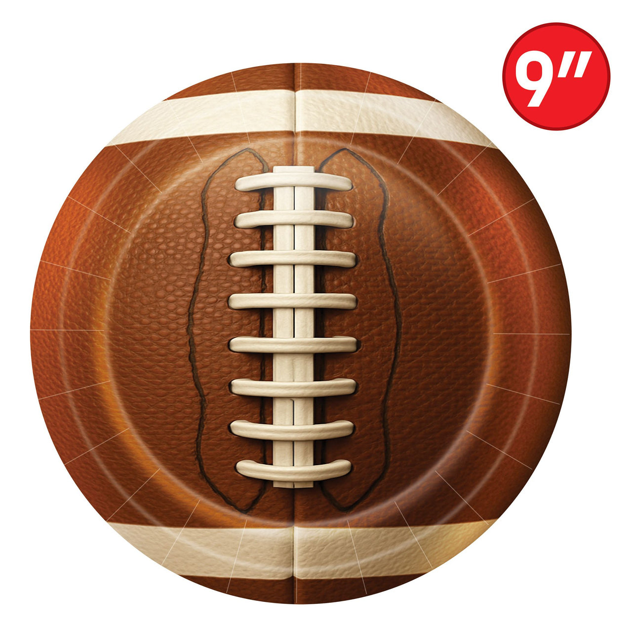 Football Party Plates - 9 Inch Dinner Plates (8 Pack)