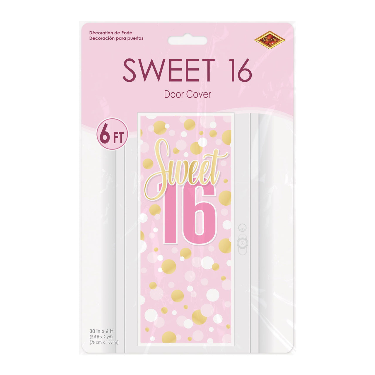 Sweet 16 Birthday Door Cover - All-Weather (6ft x 30in)