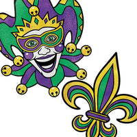 Jumbo Mardi Gras Glitter Cutouts (2-Pack) - 24.75 inch