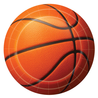 9" Basketball Dinner Plates - 8 Pack | Sports Party Tableware
