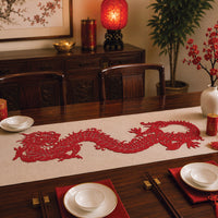 Felt Dragon Table Runner - 12 x 40 Inch Lunar New Year Decor - view 2