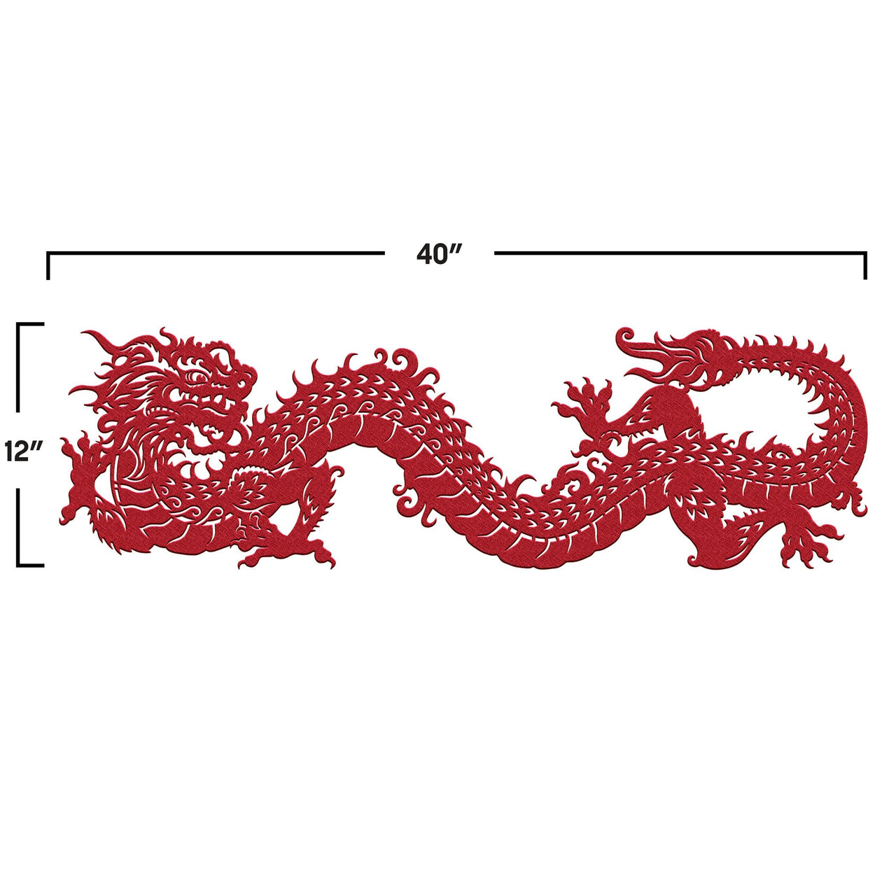 Felt Dragon Table Runner - 12 x 40 Inch Lunar New Year Decor - view 5